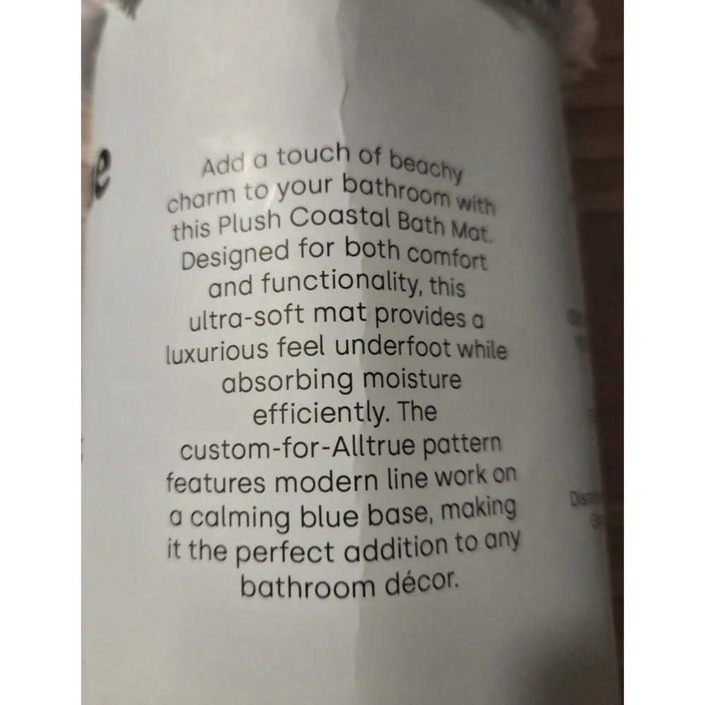 Alltrue Plush Coastal Bath Mat‎ Sea Foam Green Quick Dry Microfiber Non Slip